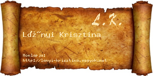 Lányi Krisztina névjegykártya